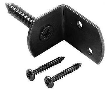 # L-beslag incl schroeven, zwart gepoedercoat - 4 stuks