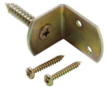 # L-beslag incl schr, geel verzinkt - verpakt per 4 stuks