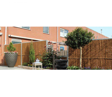 Kokowall half tuinscherm verticaal 90 x 180cm (bxh)  ï32mm verzinkt stalen u-frame 40-35-1,25mm