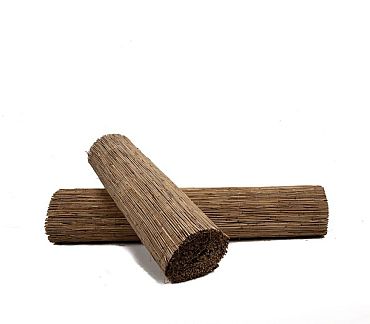 Rietrol 8mm dik - 140 x 600 cm - met ijzerdraad gevlochten per stengel gebonden