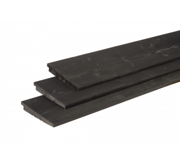 Vuren Zweeds rabat,  1,1-2,7 x 19,5 x 300 cm, zwart gedompeld, 1 zi