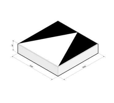 Betontegel-verkeerstegel 30x30x6 cm zwart met witte driehoek