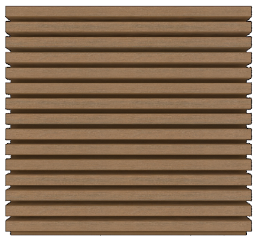 NewTechWood HKC co-extrusie wand bekleding castellation 25 profiel, 2,5 x 19,6 x 290 cm, Teak.