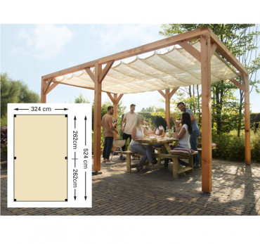 Douglas houtpakket 324 x 524 cm t.b.v. schaduwdoek 290 x 500 cm, kleurloos ge#mpregneerd.