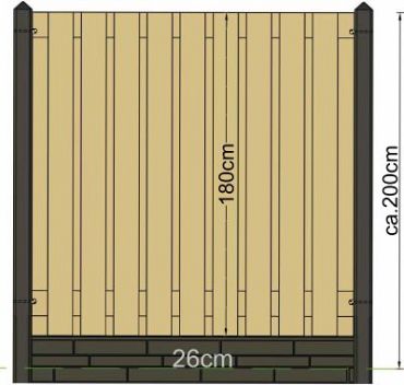 TC Betonpaal glad mdk 10 x 10 x 280 cm, ANTRACIET, met kabeldoorvoer 