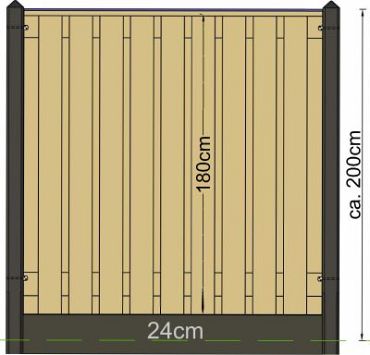 TC Betonpaal glad mdk 10 x 10 x 280 cm, ANTRACIET, met kabeldoorvoer 