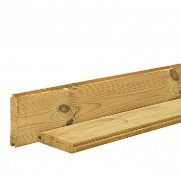 Grenen blokhutprofiel afdekplank