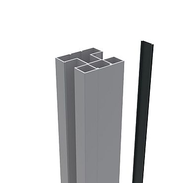 Boston aluminium Afwerkings/Klikprofiel 6x24mm L-190cm RAL9005 tbv alu H paal L-190cm