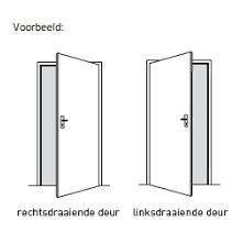 Toplak opdek deur 93x231,5 Rechts  honingraat  (ca. RAL9010)