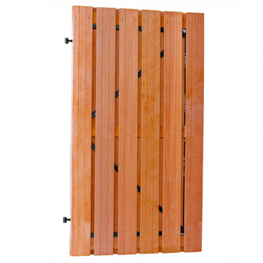 Hardhouten plankendeur op verstelbaar stalen frame