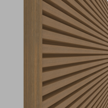 NewTechWood aluminium co-extrusie eindprofiel t.b.v. Castellation PRO, 5 x 5 x 300 cm, Teak.