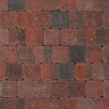 Tambour 10x10x6 cm Rood-zwart