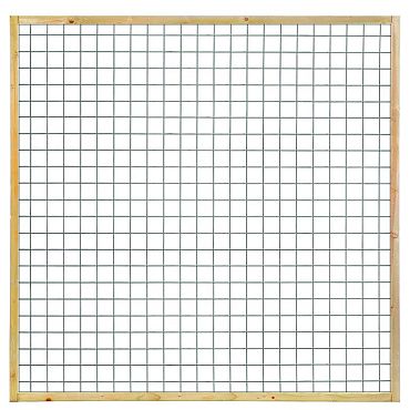 Eco gaastrellis, 180 x 180 cm, met maas 7,5 x 7,5 cm, in raamwerk 4,5 x 4,5 cm, groen geimp