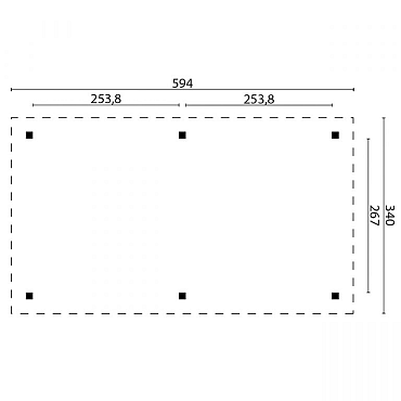 Rechthoek Prieel Superieur 594x340cm vuren groen geïmpregneerd