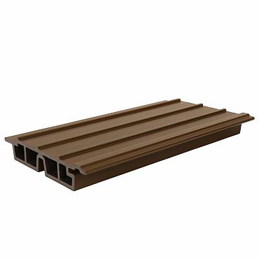 NewTechWood HKC co-extrusie Castellation PRO65 gevelbekleding, 3,3 x 18 x 290 cm, Teak.