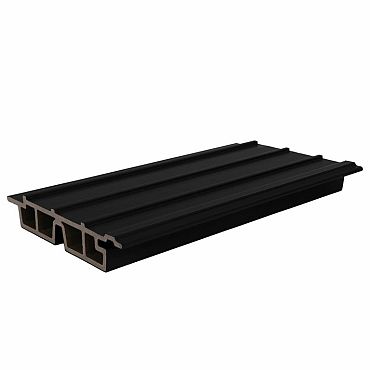 NewTechWood HKC co-extrusie Castellation PRO65 gevelbekleding, 3,3 x 18 x 290 cm, Ebony zwart.