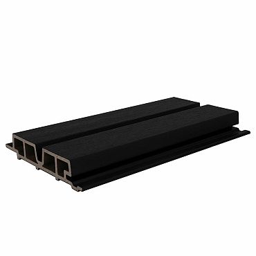 NewTechWood HKC co-extrusie Castellation PRO65 gevelbekleding, 3,3 x 18 x 290 cm, Ebony zwart.