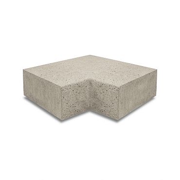 Oud hollandse hoekstuk traptreden 90gr. Binnenhoek, 37x15 cm, greige