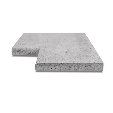 Oud hollandse zwembadrand hoekstuk 90gr, 40x5 cm, grijs