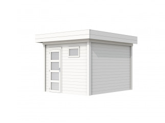 Vuren Topvision Tapuit, 300 x 300 cm, wit gespoten.