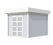 Vuren Topvision Bosuil, 300 x 300 cm, wanden lichtgrijs en basis wit.