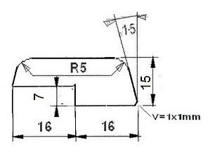 Glaslat G3 15x32mm 100mu  L=3.05m