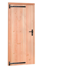 1024062 | Douglas enkele dichte deur met zwart beslag, linksdraaiend, 90 x 201 cm, incl. kozijn, kle