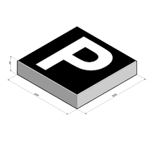 Betontegel-verkeerstegel 30x30x6 cm met opdruk NP ( niet parkeren)