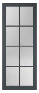 SlimLine deur FA 2568 SL | Zwart gegrond - Met rookglas grijs