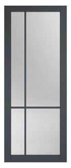 SlimLine deur FA 2575 SL | Zwart gegrond - Met rookglas grijs
