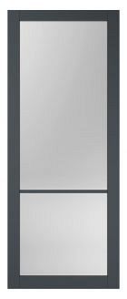 SlimLine deur FA 2552 SL | Zwart gegrond - Met rookglas grijs