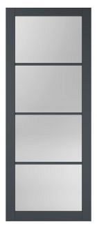 SlimLine deur FA 2554 SL | Zwart gegrond - Met rookglas grijs