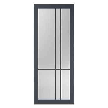 SlimLine deur FA 2576 SL | Zwart gegrond - Met rookglas bruin