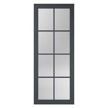 SlimLine deur FA 2568 SL | Zwart gegrond - Met rookglas grijs