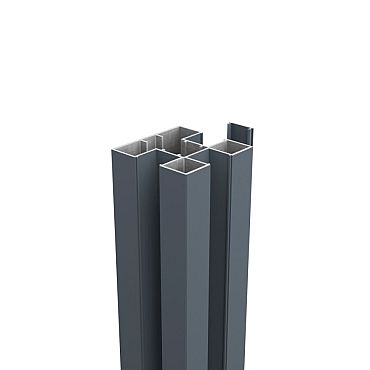 Boston aluminium H-paal 75x75mm L-124 cm RAL7016 incl. alu afwerkingsprofiel 4x24 mm L-124cm