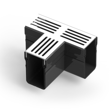 U-Drain goot 10hg x 6,5br | T-Stuk/koppelstuk zilver