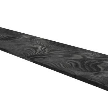 # Douglas Zweeds rabat, 1,1-2,7 x 19,5 x 300 cm, zwart gespoten, 1 zijde gesch, 1 zijde fijnbez.