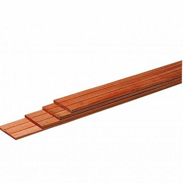 Hardh gesch plank, met V-groeven, 1,5 x 14,5 x 180 cm.