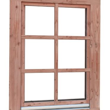 Douglas draai-kiepraam Prestige met dubbelglas, 84,4 x 120,4 cm, onbehandeld.