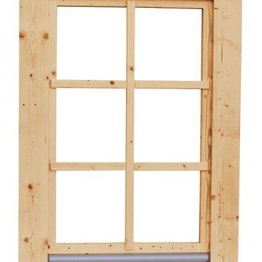 Vuren draai-kiepraam met dubbelglas, 84,4 x 120,4 cm, onbehandeld.