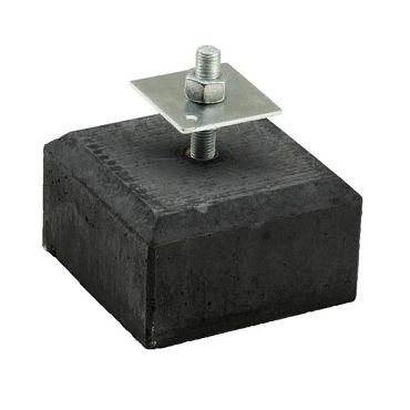 Betonpoer/tegel 18x18x10 cm, recht, flexibele stelplaat, M20, antraciet.