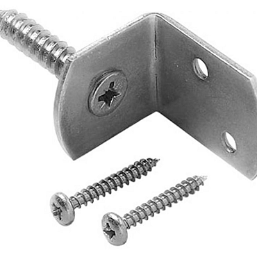 # L-beslag incl schroeven, RVS - verpakt per 4 stuks