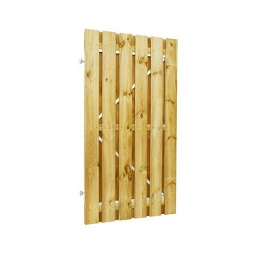 # Grenen gesch plankendeur, B100xH180cm, op verstelbaar stalen frame, recht, groen geimpregneerd