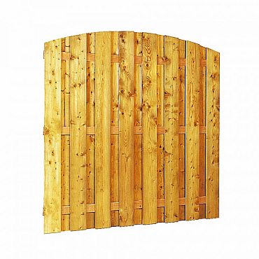 Grenen gesch plankenscherm 18-planks 15 mm, 179 x 164/179 cm, verticaal toog, groen geimpregneer