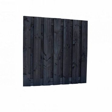 Douglas fijnbez plankenscherm 15-pl 19 mm, 180 x 180 cm, zwart gedompeld.