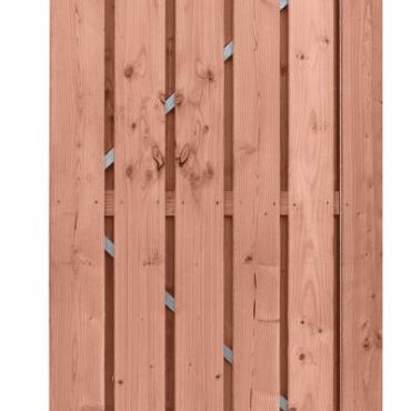 # Douglas fijnbez plankendeur, B100xH190cm, 1,5x14 op verstelbaar stalen frame, 15 mm, onbehandeld.