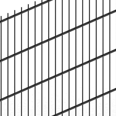 Hillfence metalen scherm, dubbele staafmat, 250 x 103 cm, zwart.