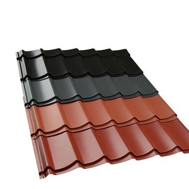 Dakpanprofielplaat 0.50mm - wb: 1.10m - Plastisol Leermotief Zwart 015