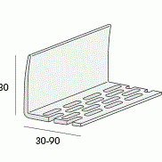 Ventilatie Hoekprofiel geperforeerd zwart 30x30mm - Lengte 300cm
