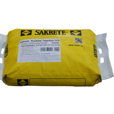 # Sakrete flexibele tegellijm FFK/25kg   universele flexibele tegellijm voor binnen en buiten voor wand- en vloertegels.